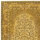 Yellow Overdyed Vintage Turkish Area Rug. Hand-Knotted Wool Carpet for Modern Interiors