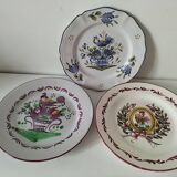 Trio of plates with rooster - Eastern earthenware
