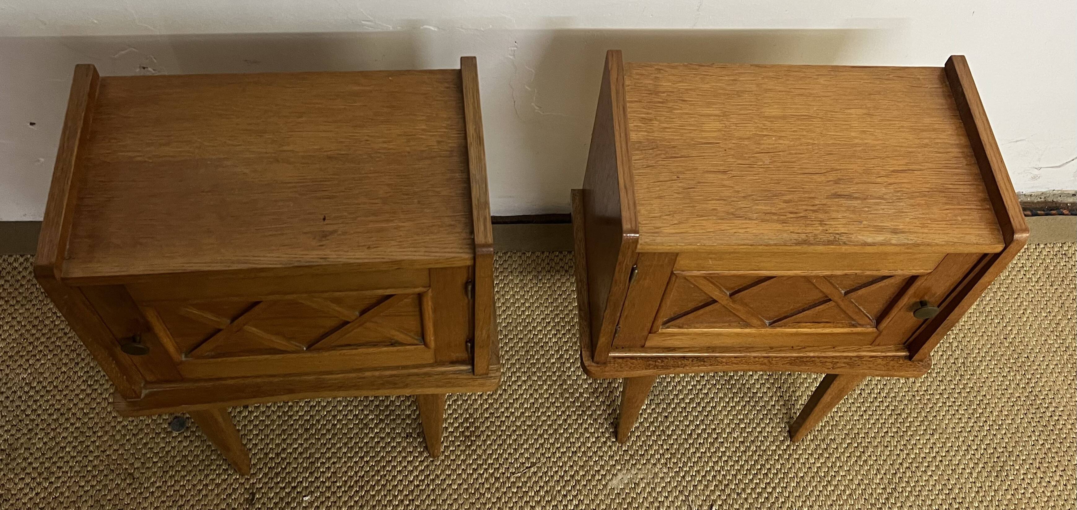 Pair of Vintage Bedside Tables Scandinavian Style 50s Vintage