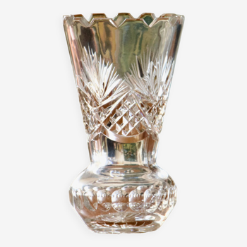 Antique hand-cut crystal vase