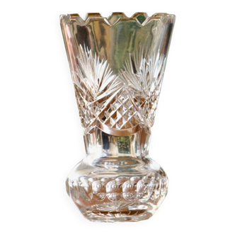 Antique hand-cut crystal vase