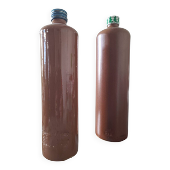 Lot de 2 bouteilles en grès maillé