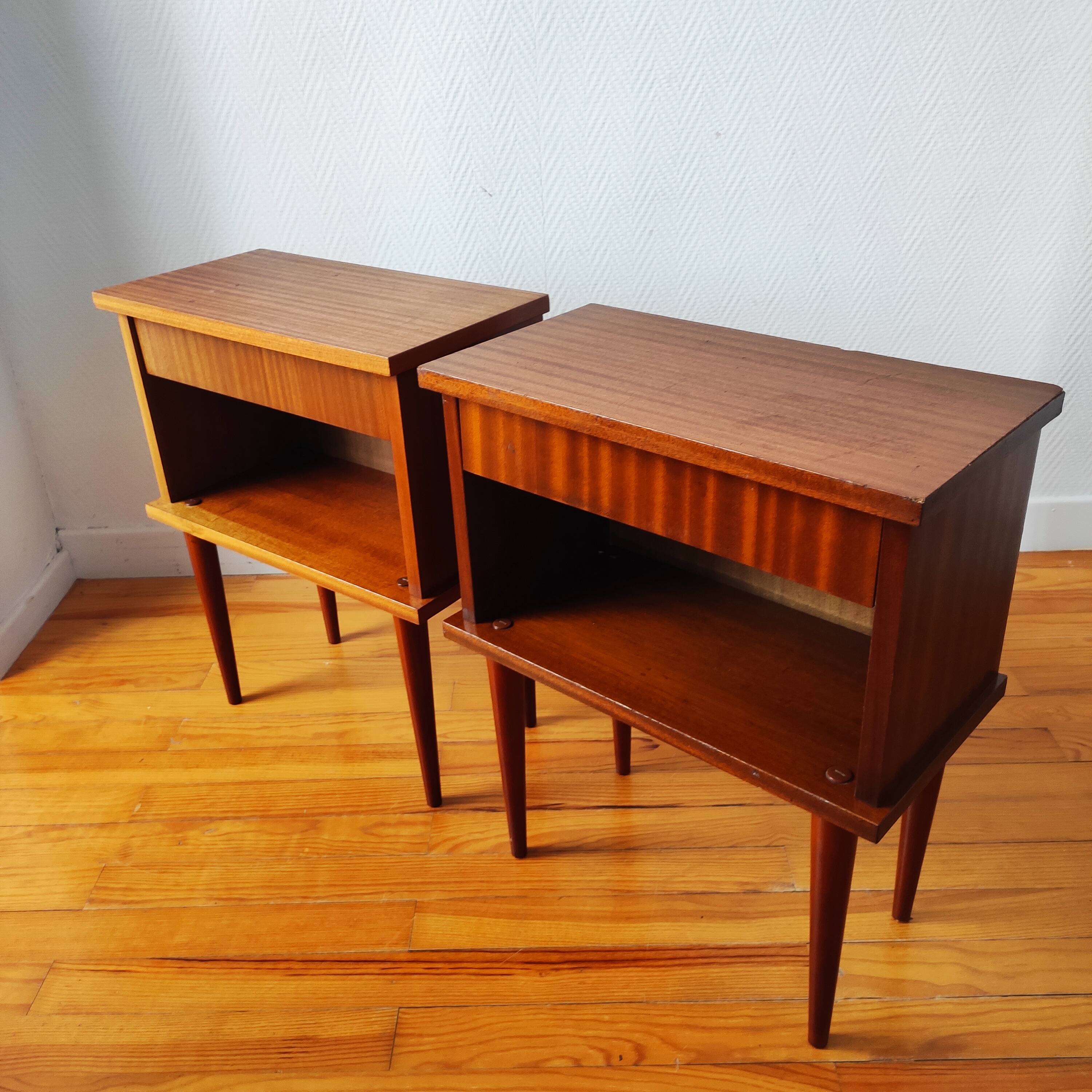 Pair of Scandinavian style bedside tables from the 1970s