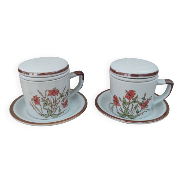 Lot de 2 tisanières vintage