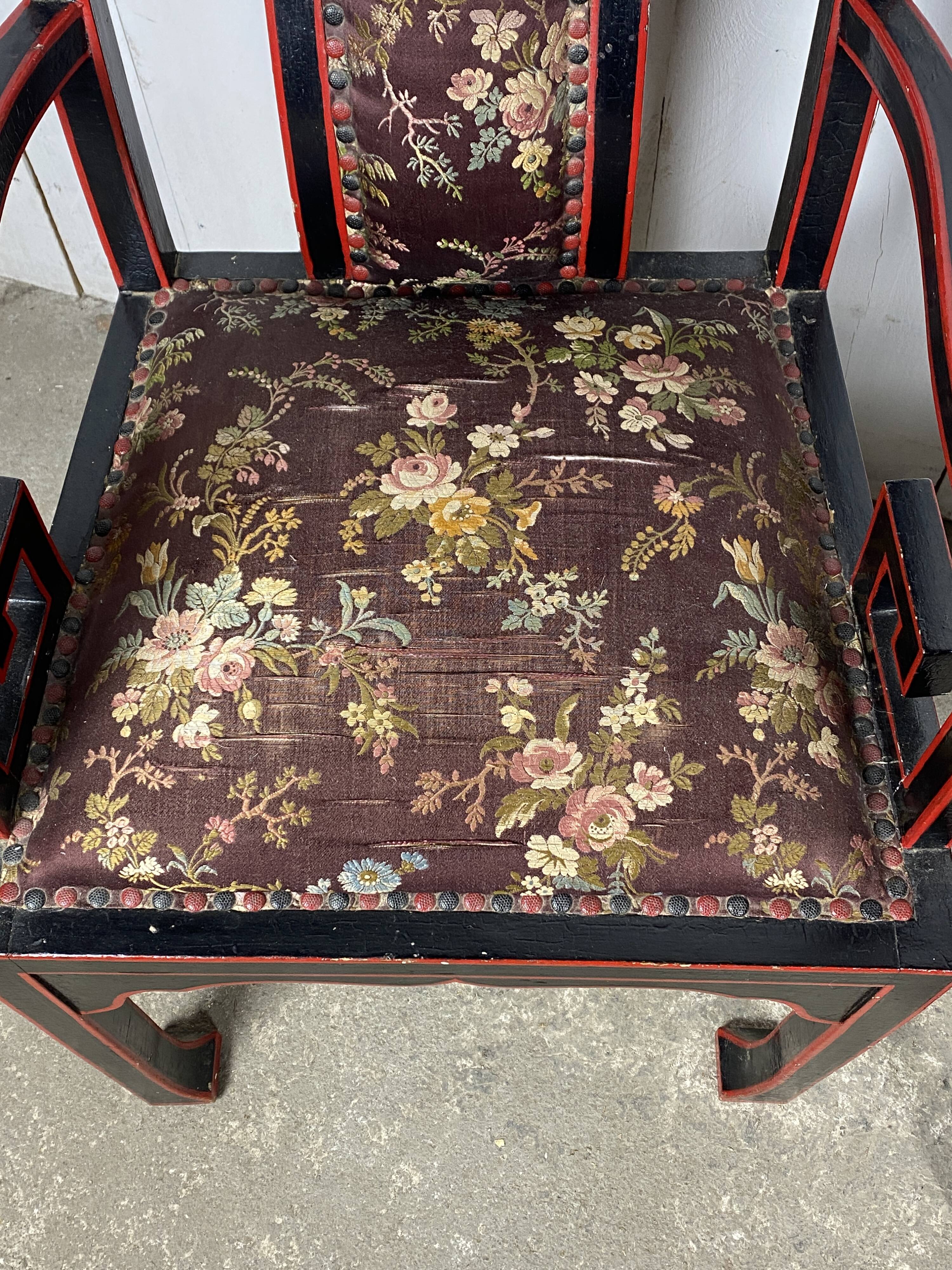 Fauteuils chinois broderie de soie