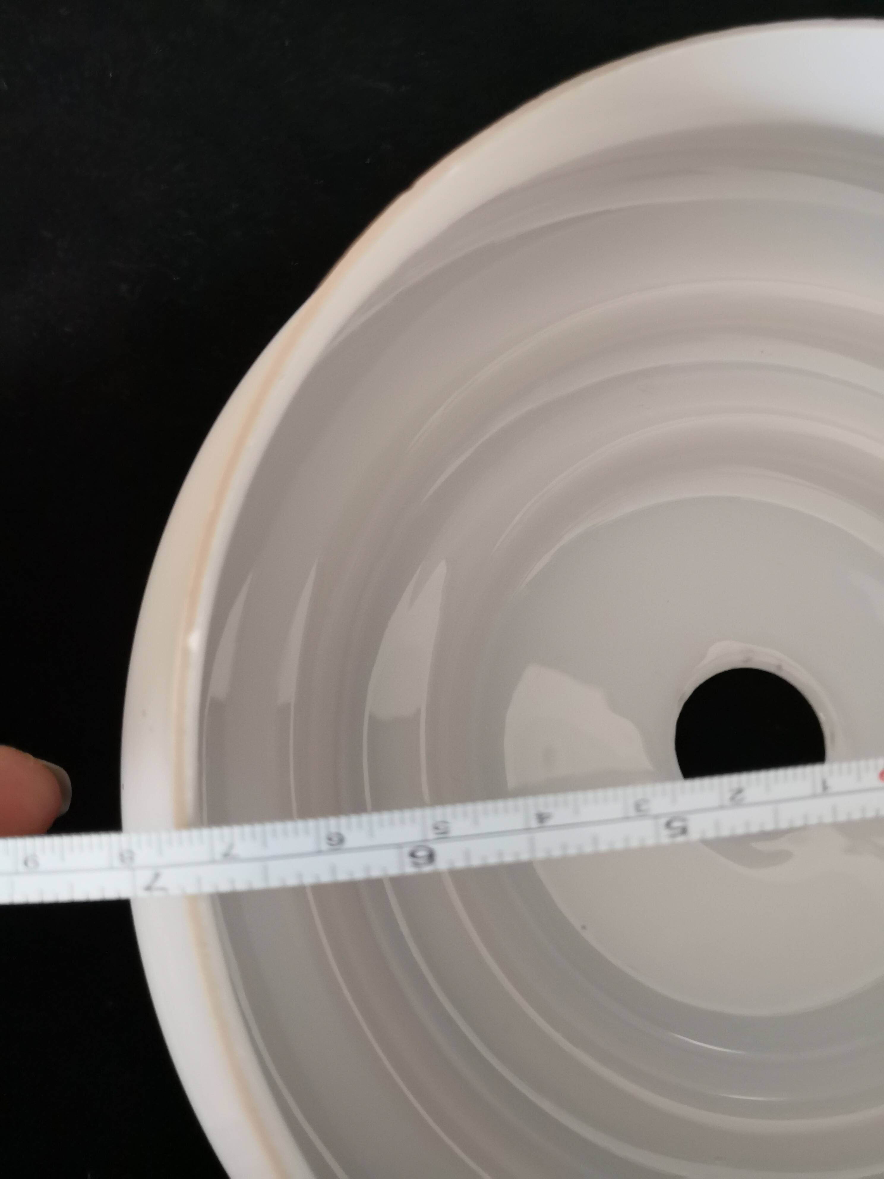 pendant lamp/lampshade/art deco in white opaline/gold lines