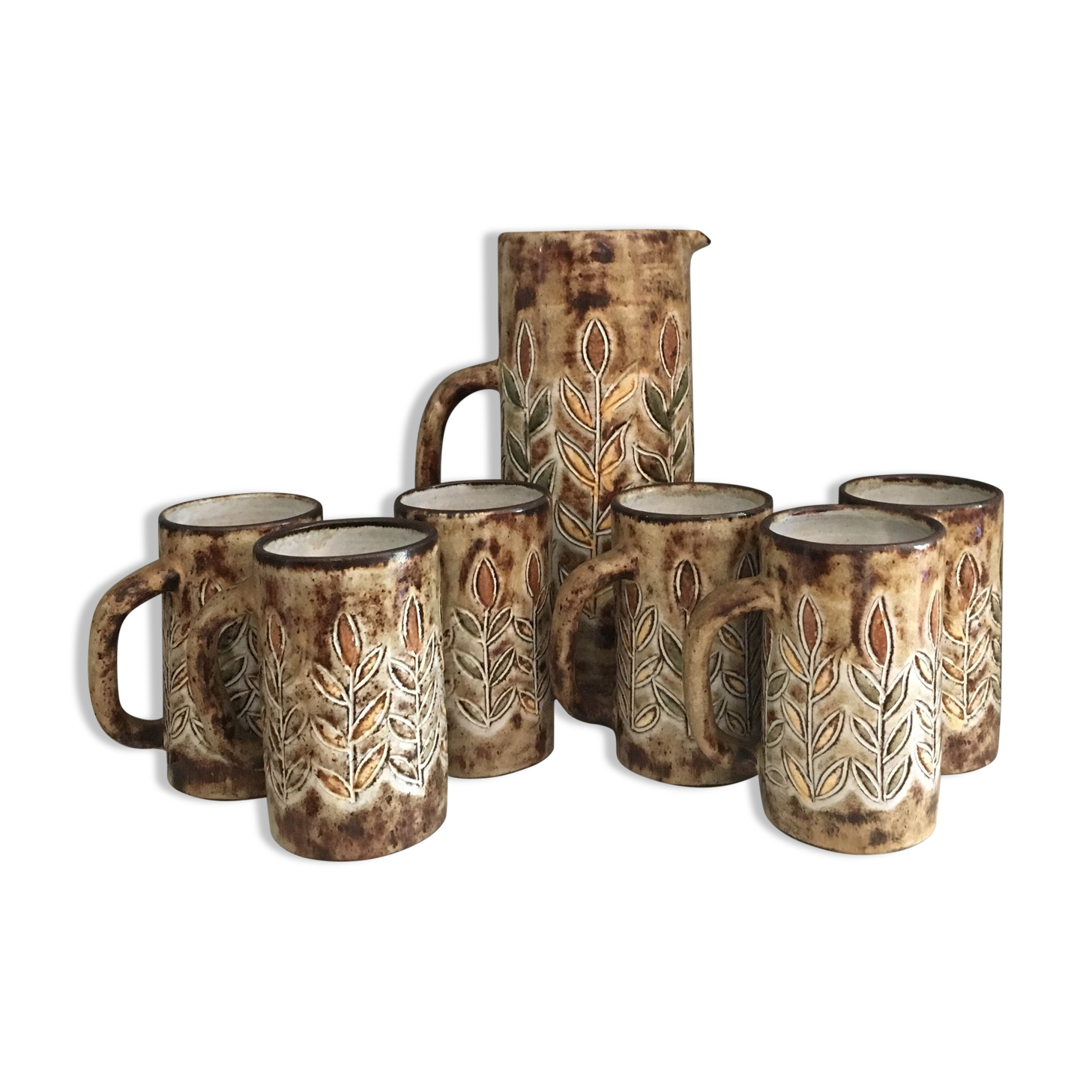 Orangeade pottery service Le Vieux Moulin in Vallauris