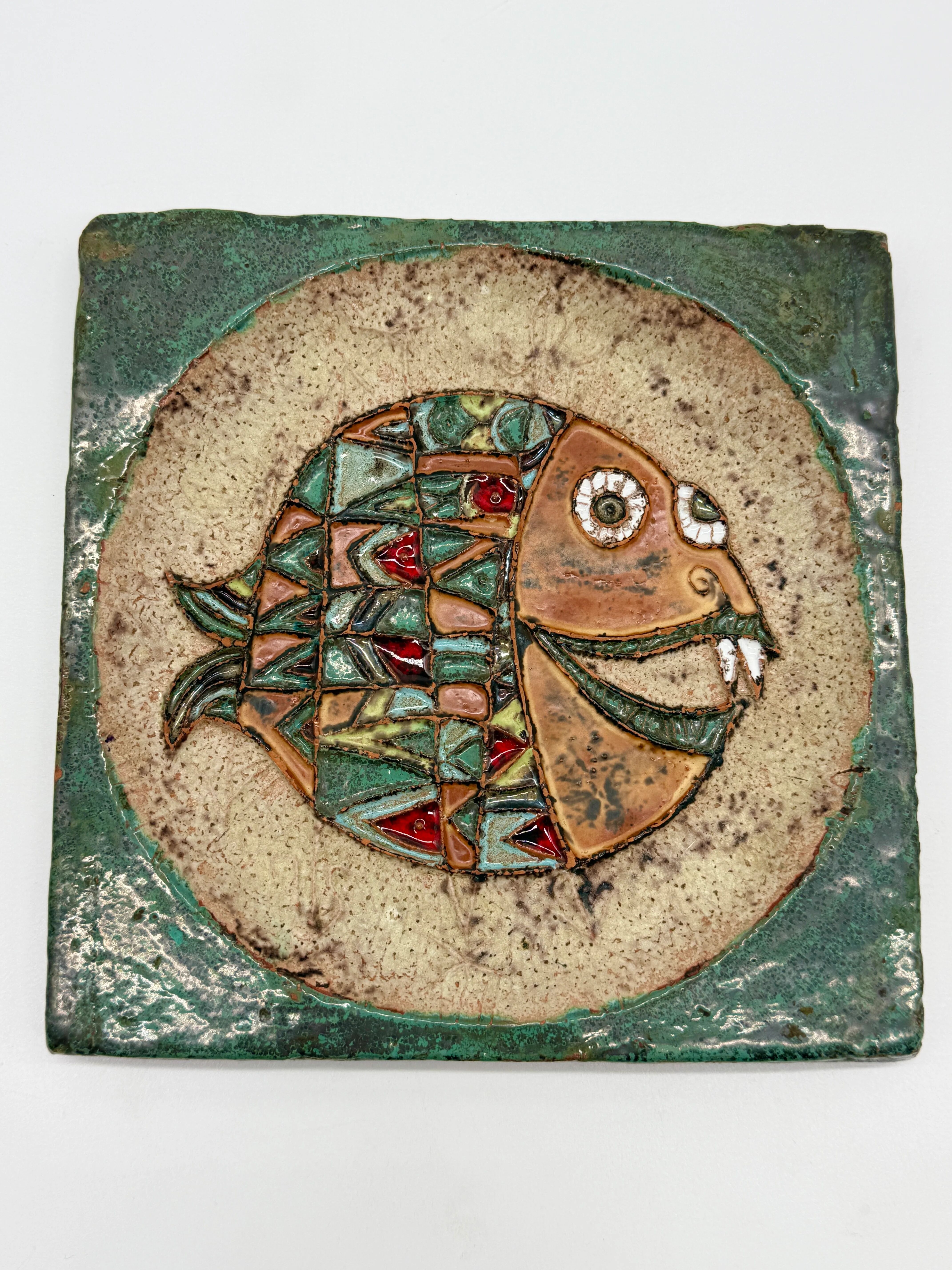 Wall ceramic "fish" – roland zobel, the cyclades 1970s