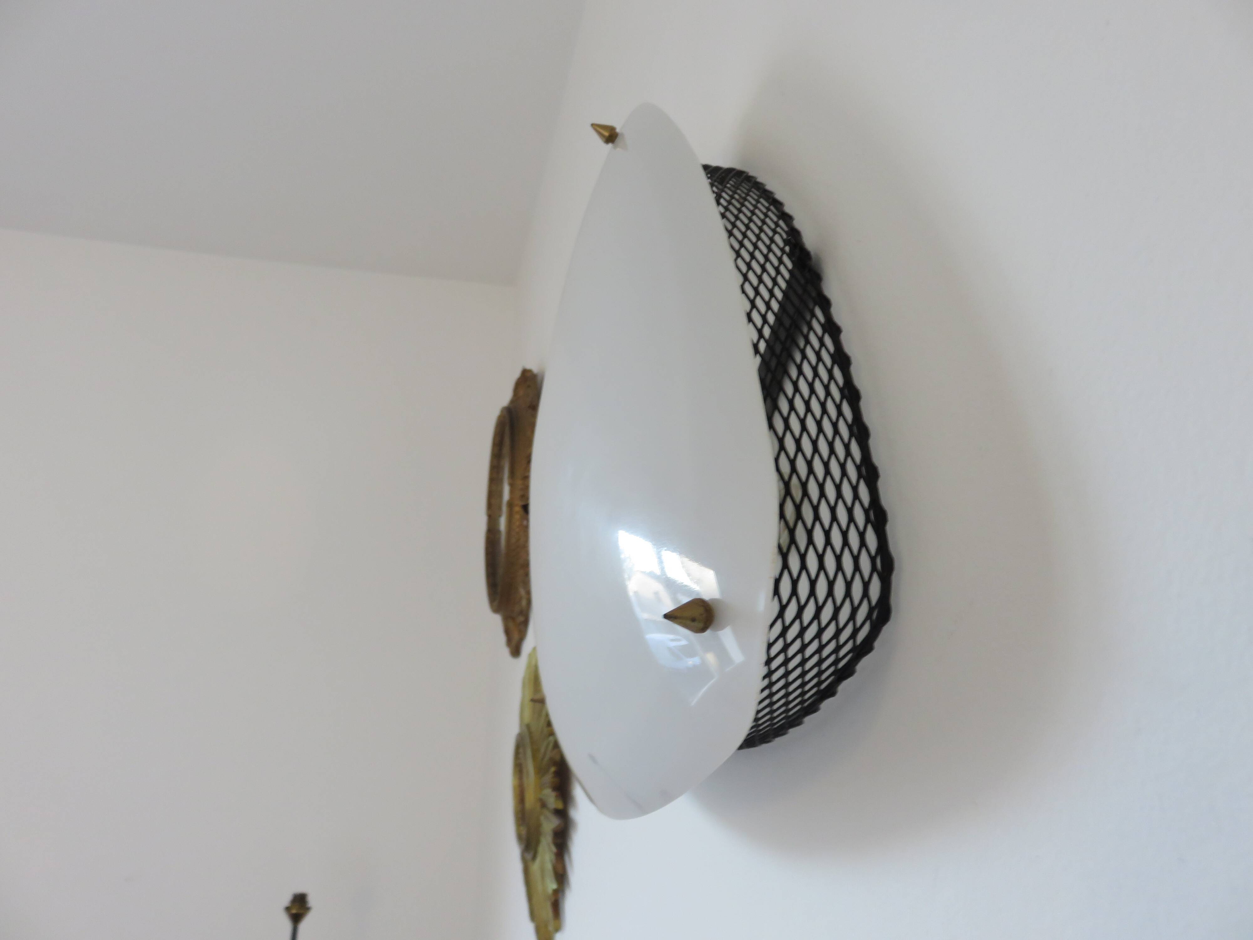 Applique en perspex et métal déployé années 50 60