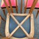 Set of five bistro chairs in wood and imitation leather, Charles Ramos Baumann style
