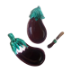 Ensemble aubergine en barbotine