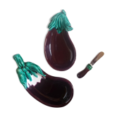 Ensemble aubergine en barbotine