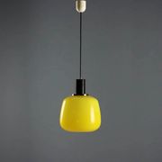Vintage metal and glass pendant light design Italy 1960s
