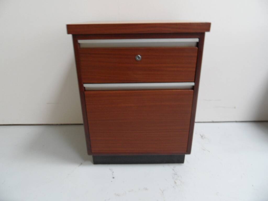 Mid century set of 2 mahogany filing cabinets
