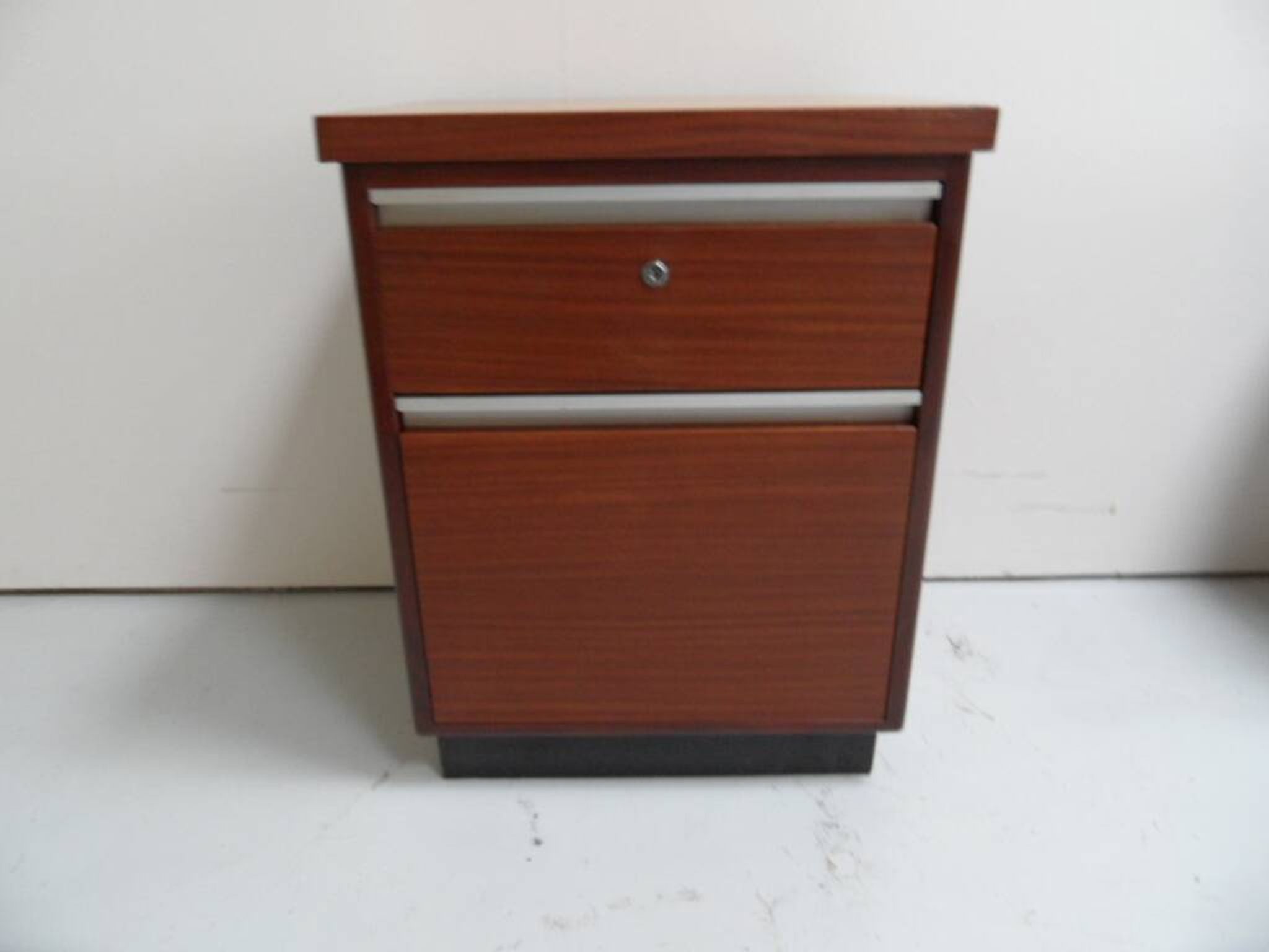 Mid century set of 2 mahogany filing cabinets