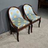 Paire de chaises gondoles en acajou, époque restauration – 1ère partie xixe