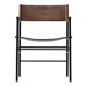 Classic bar stool with backrest. Dark brown and black leather.