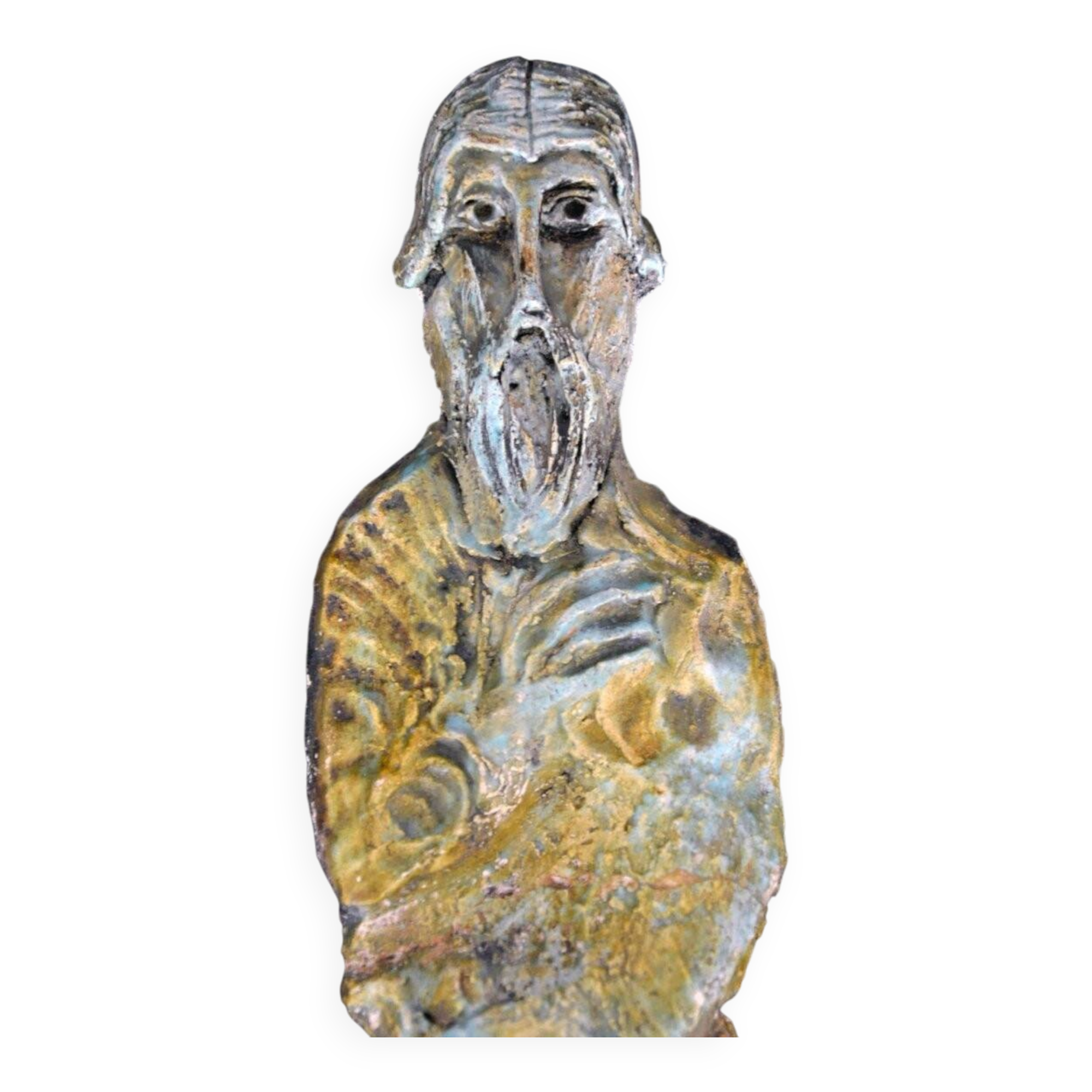 Terracotta sculpture depicting an anonymous deity circa 1950