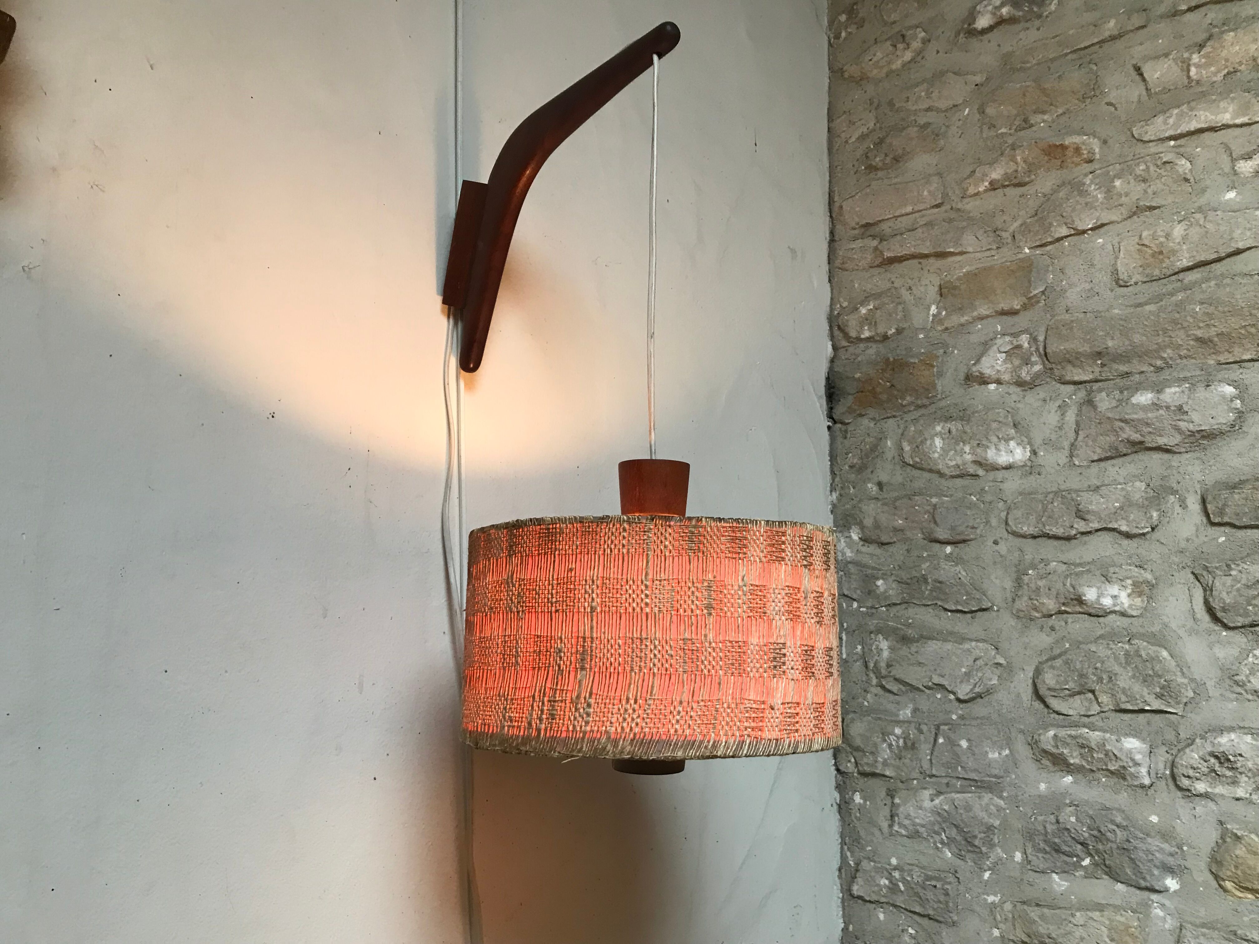 Teak wall lamp, 1950