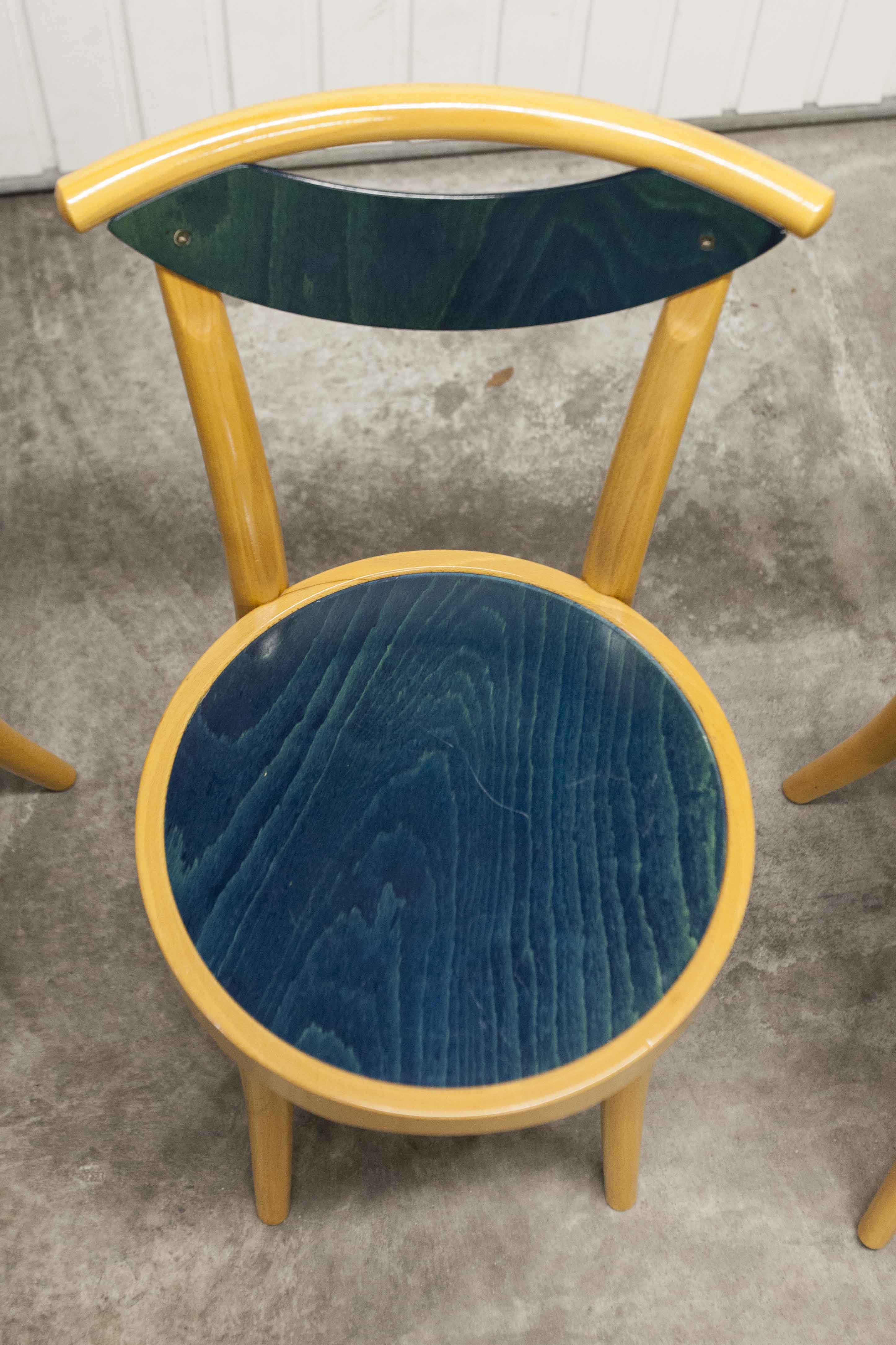 set of 4 chairs bistro Baumann model "Pollen café" design Pagnon / Pelhaître 1997
