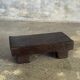 Small stool, black solid teak accent stool wabi-sabi L30 W8.5 H6.