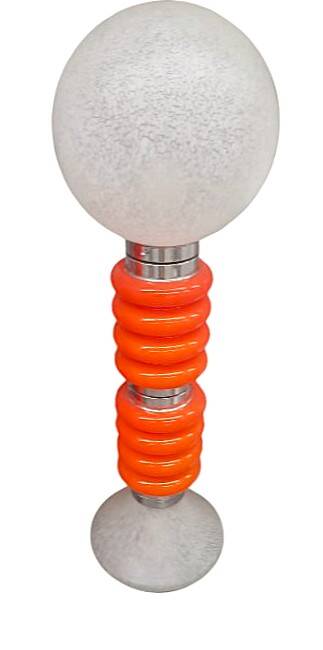 Paire de lampadaires vintage en verre de Murano orange italien de style Space-Age