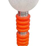 Paire de lampadaires vintage en verre de Murano orange italien de style Space-Age