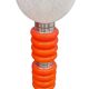 Paire de lampadaires vintage en verre de Murano orange italien de style Space-Age