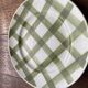 Set of 3 flat plates cloth cloth green vintage Moulin des Loups