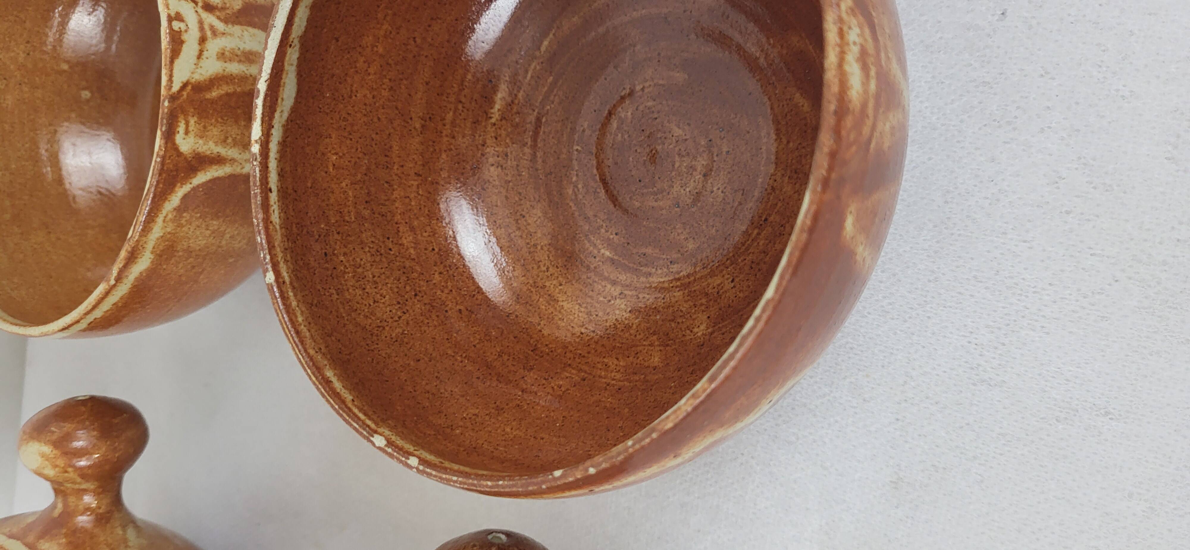 6 Puisaye stoneware bowls