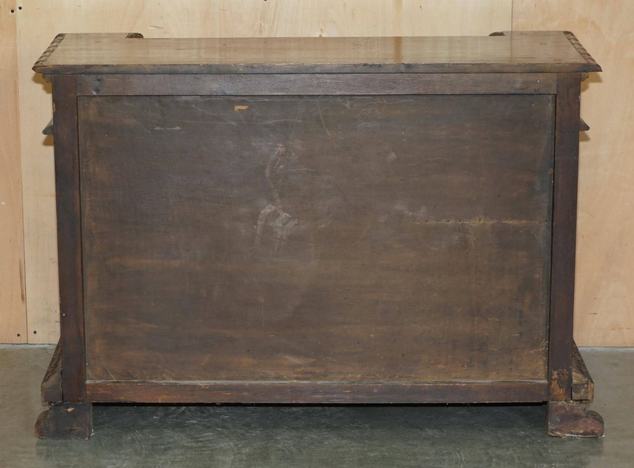 French walnut buffet sideboard, decorated, circa 1850.