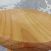 Pair of vintage pine tripod stools