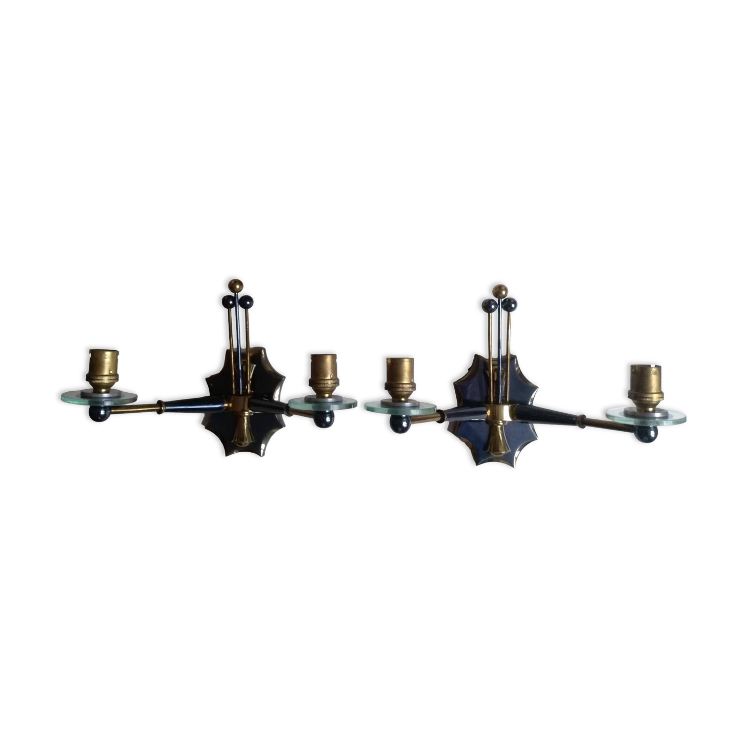 Pair of sputnik wall lights 1950
