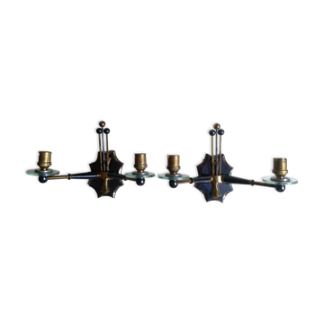 Pair of sputnik wall lights 1950