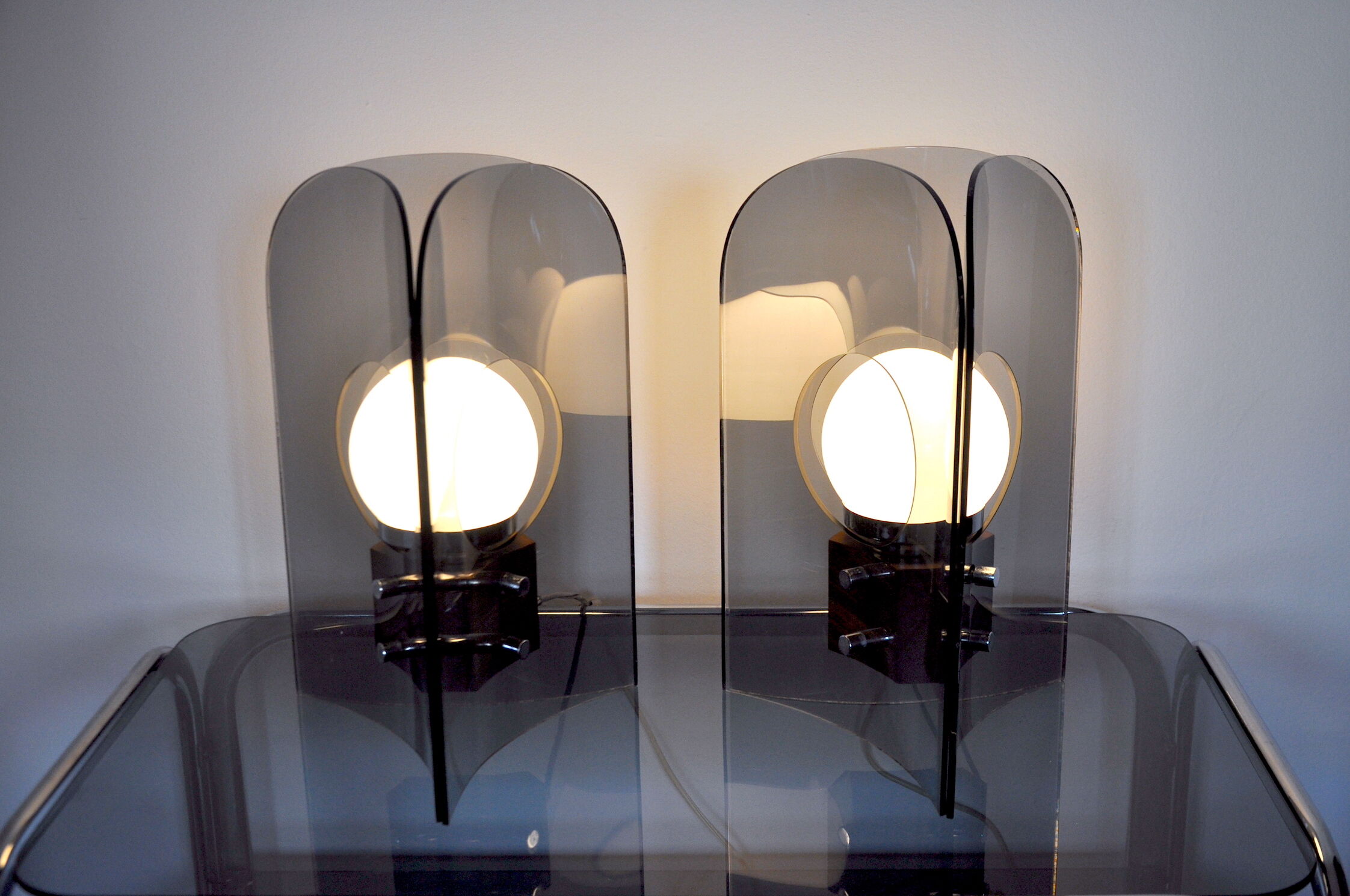 Pair of Midcentury Lamp, Metcidrylate and Wood, Denmark