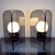 Paire de lampes midcentury méthacrylate et bois danemark