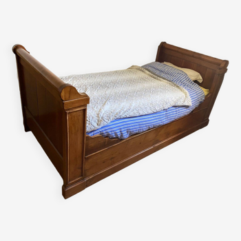 Louis philippe style corner bed solid walnut late 19th