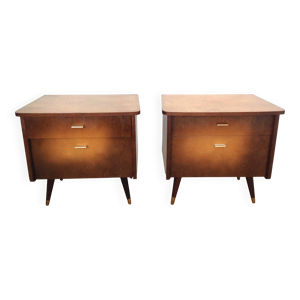 Paire de chevets pieds