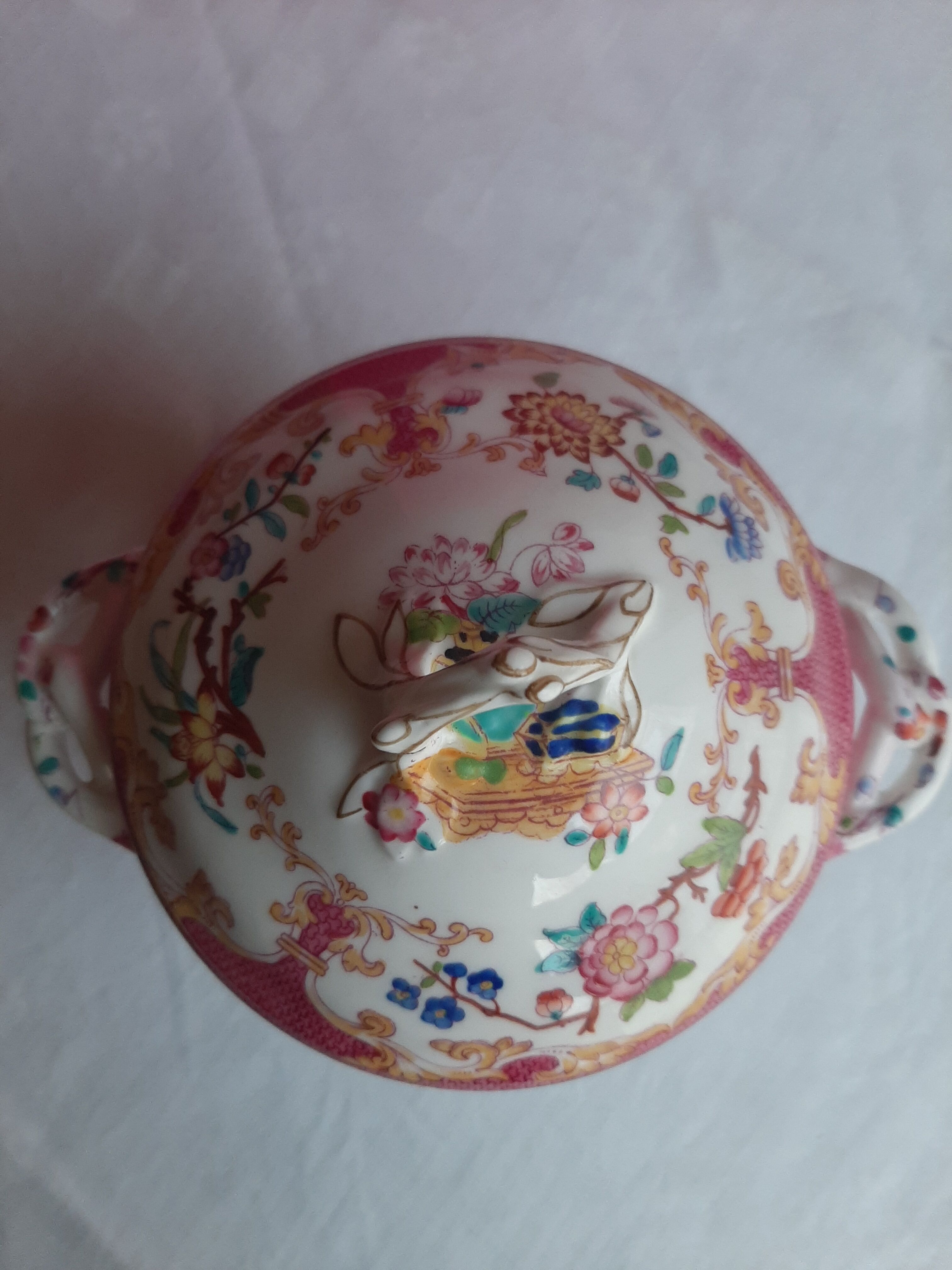 Minton porcelain covered baluster sugar bowl, 19th century