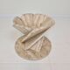 Italian "Flower" Coffee Table in Travertine With Facet-cut Round Plate, 1980s