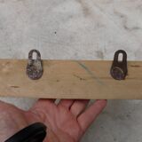 50s wall-mounted wooden coat rack with 2 hooks