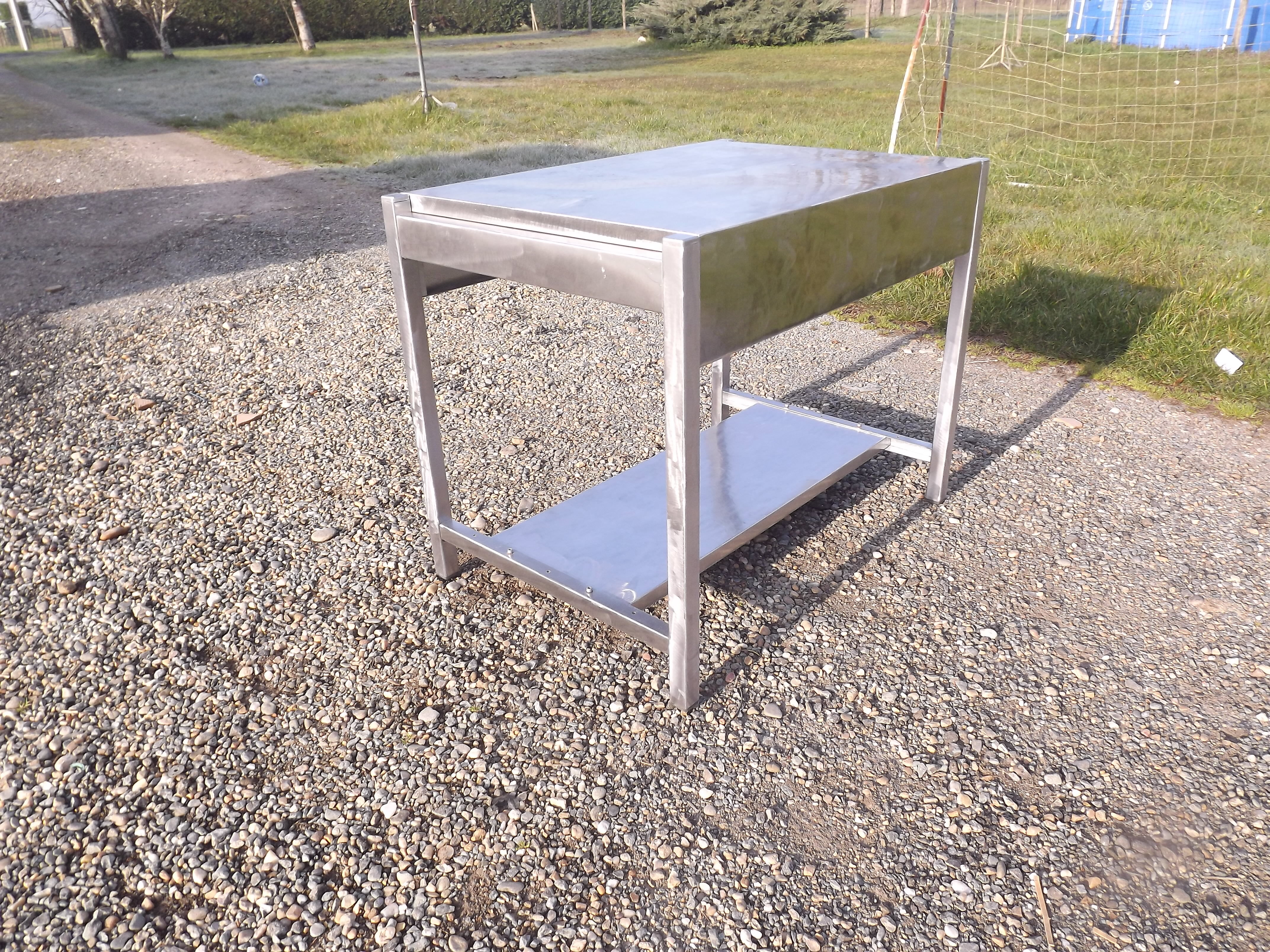 Industrial iron side table