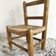 Chaise enfant en bois et paille