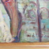 Painting “Woman and Harlequin” by Marie-Françoise de l’Espinay