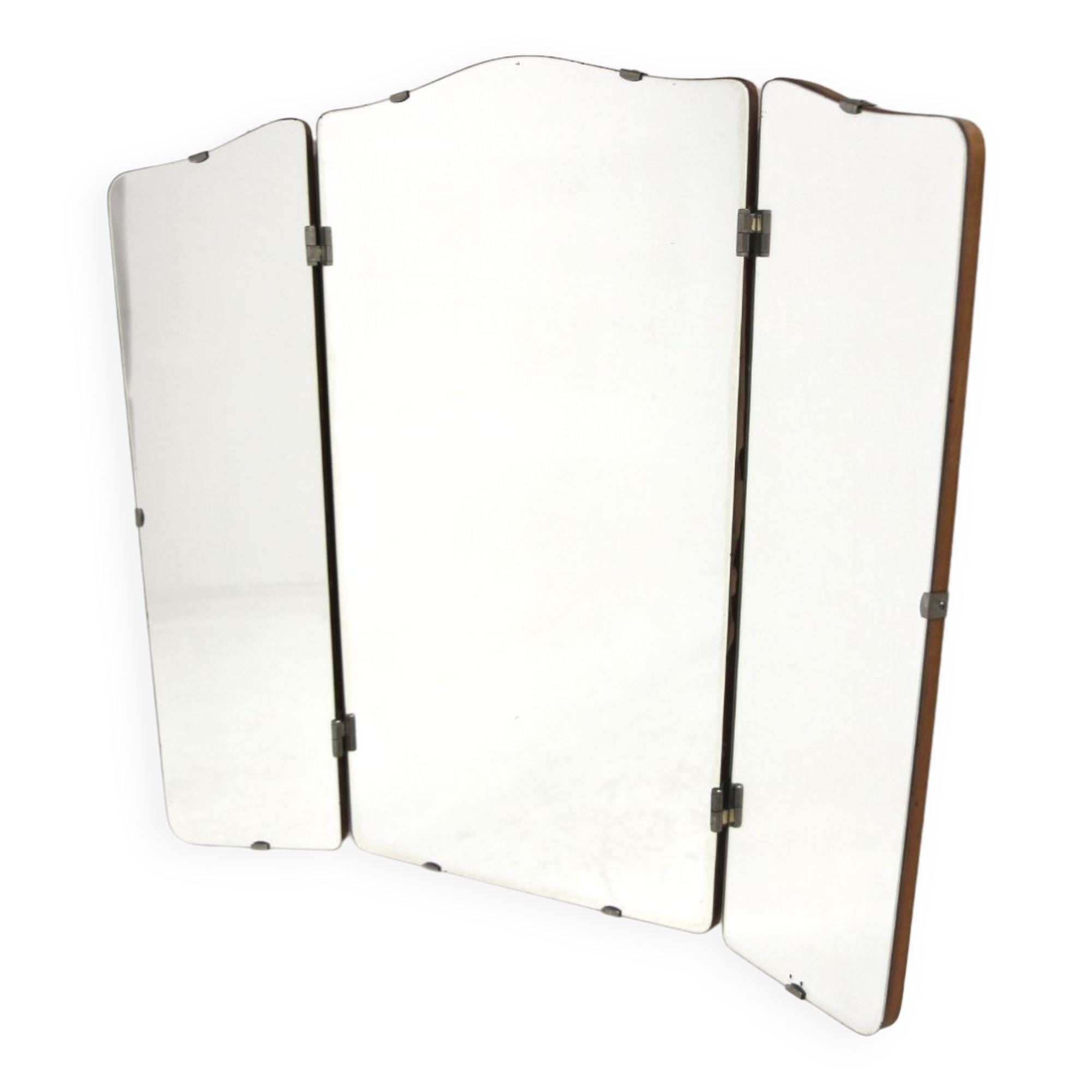 Vintage teak "triptych" mirror, Sweden, 1950