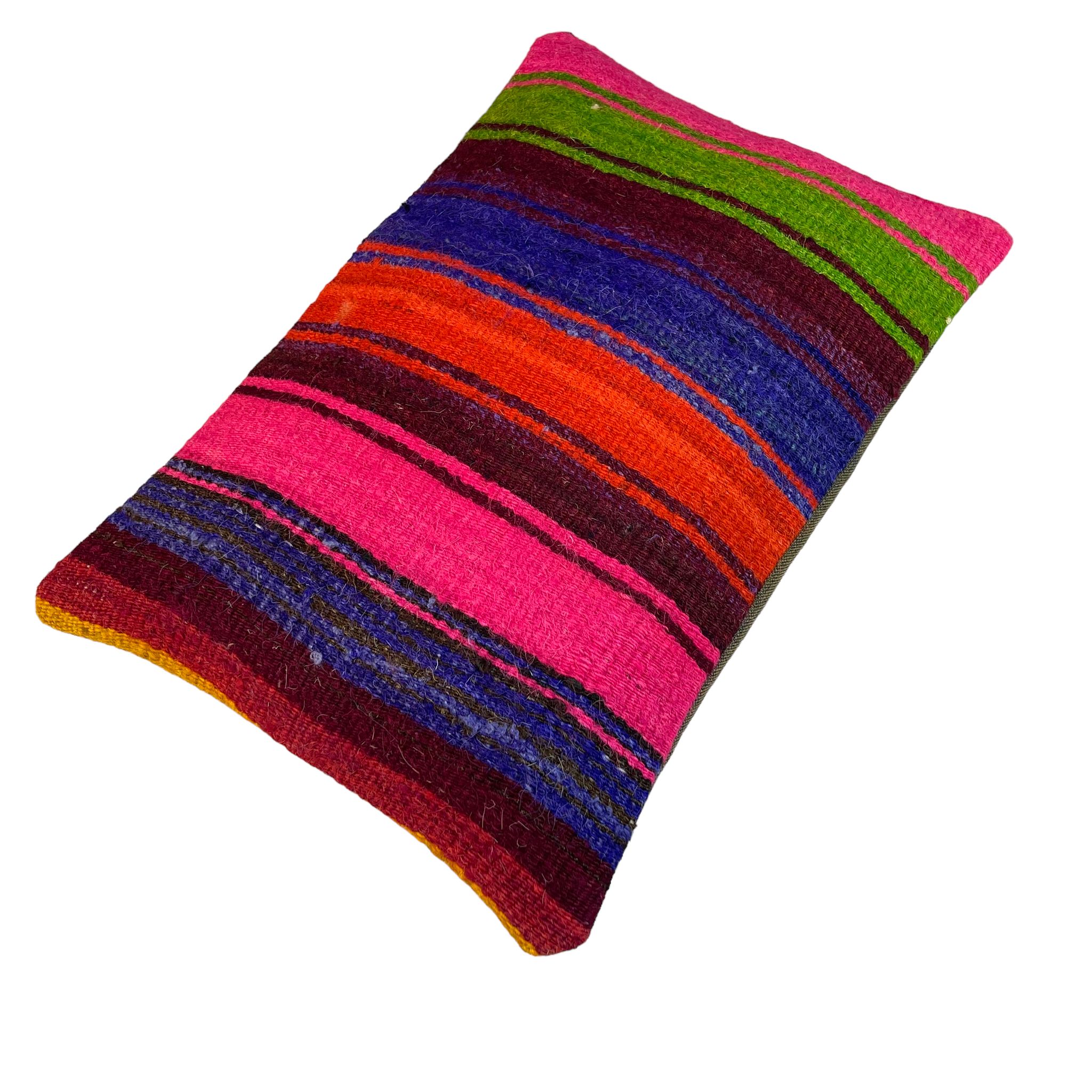 Vintage turkish kilim cushion cover, 30 x 50 cm