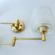 Pair of vintage scandinavian wall lamps 60 years white brass opaline
