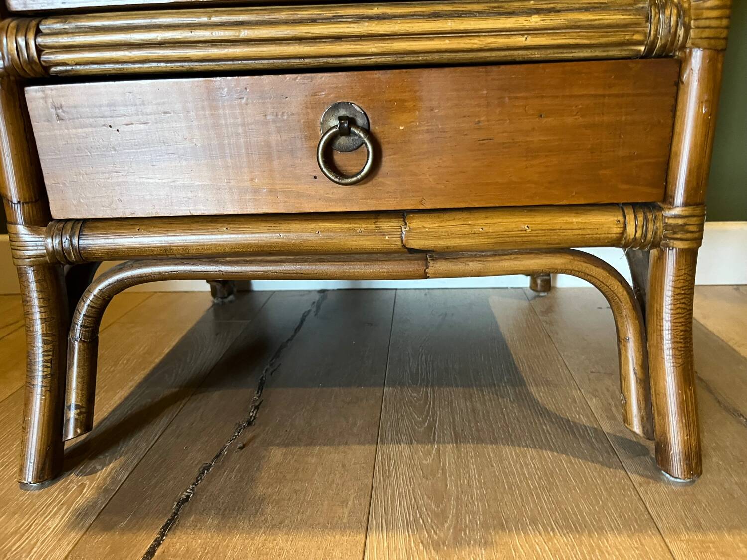 Wicker rattan chest of drawers