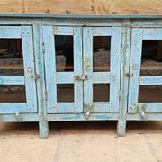 Antique glass-fronted buffet in Burmese teak