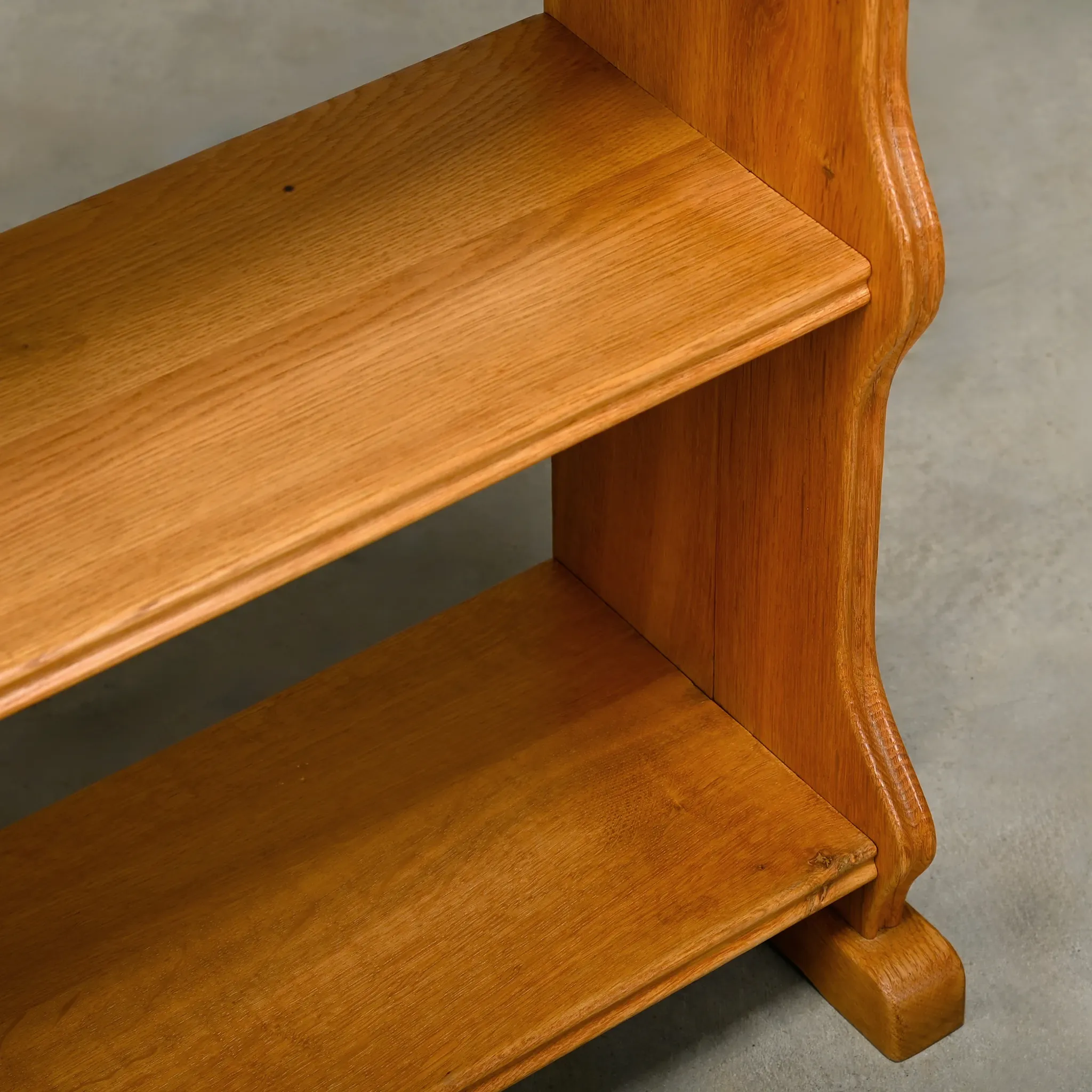 Shelf in Brutalist Henning Kjærnulf or Arts and Crafts style solid Oak 1960